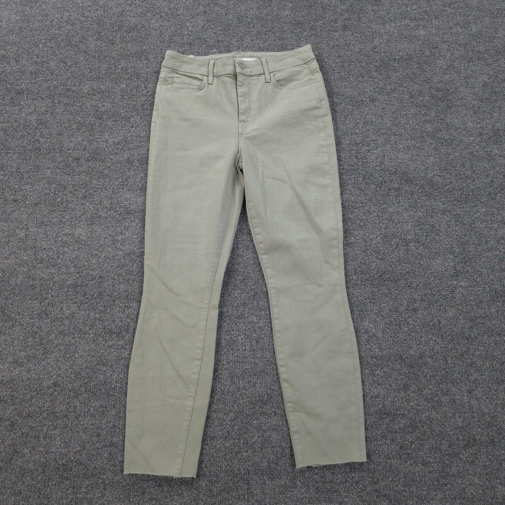 Frank & Eileen Jeans Womens 28 Green Sligo Stretch Raw Hem Casual Preppy